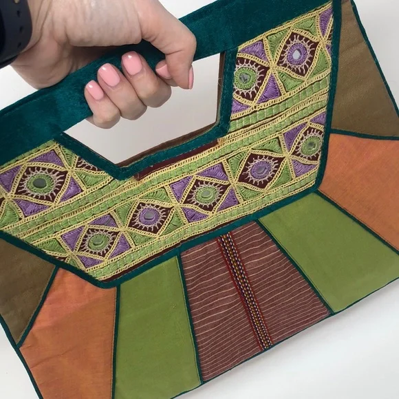 New! Gramshree Indian craft purse clutch - Picture 7 of 8